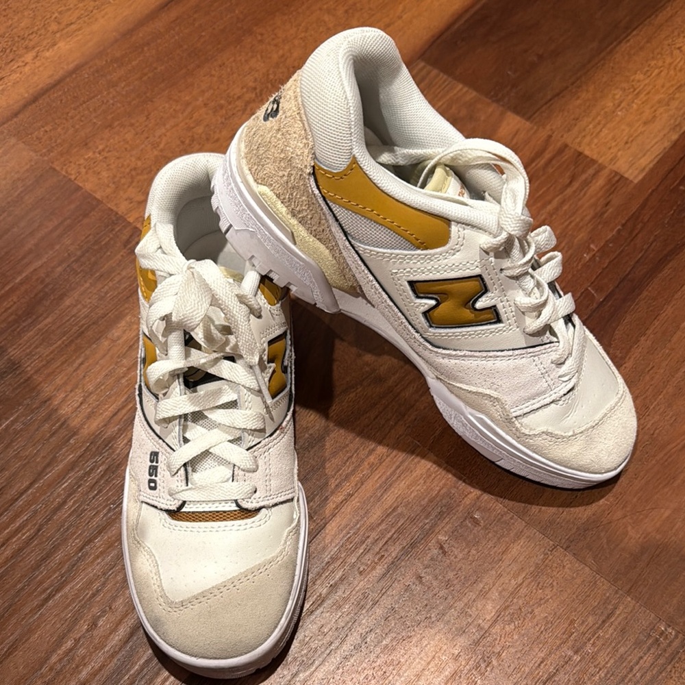 White and Yellow Sneakers